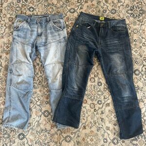 2 pairs of Reinforced Motorcycle Jeans Drayko & Bilt Iron Workers Sz 34